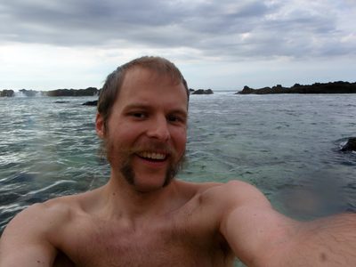 Splashing around in Shark's Cove.