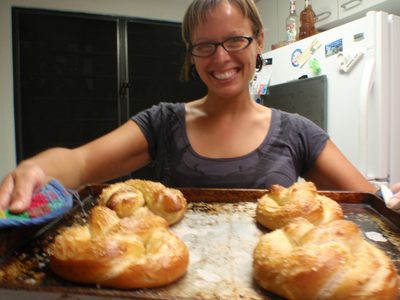 Lydia with our finished product.  We learned a bit about...