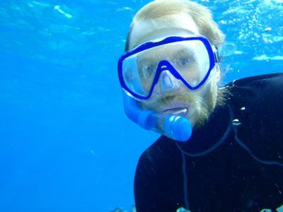 Another self portrait, skin diving below the water.
