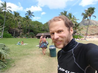 Self portrait after snorkeling.