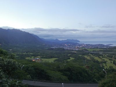 Looking north from the Pali lookout.  In olden days, the...