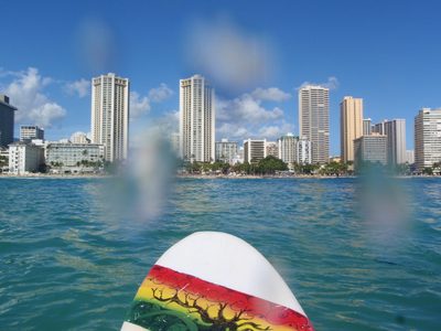 Lydia took this picture from her surf board, possibly...