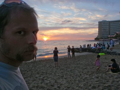 At first glance, this guy standing on the shoreline...