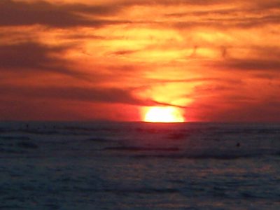 Nuclear explosion fireball sunset.  Also notice the...