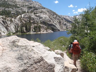 Passing by Barney Lake on our passage to the High Sierra.