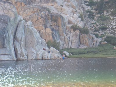 Jasper goes swimming at 9,500 ft.