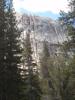 Yawning vertical cracks on Lego Mountain.