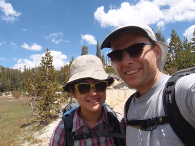 Monica and John at the junction between the trails to...