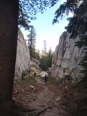 An unusual passage through a cliff band.