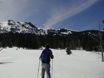 Rachel starting off for the abandoned mine, north of CA-88.
