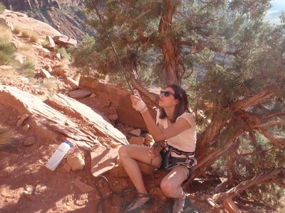 April on belay. It was so hot on Friday we did anything...