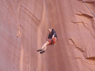 Getting lowered.