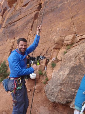 Jay belaying David on Top Sirloin.