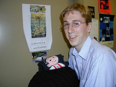 Trevor carrying surrogate roommate over to visit his...