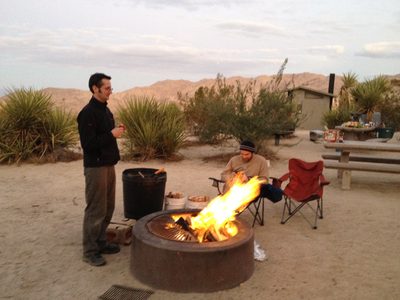 Rob standing by our fire at Lucky Group Camp #13.