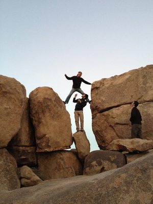 John, Alex and Rob goofing around and posing on a rock...