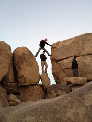 Trying to balance. Alex looks confident.