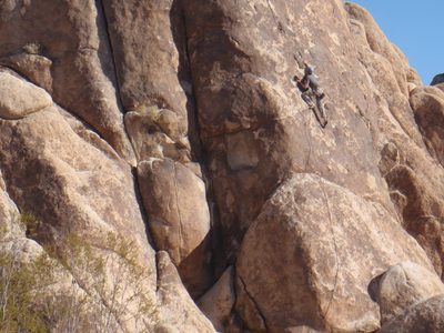 Rob leading Driving Limitations (5.8) at Indian Cove.