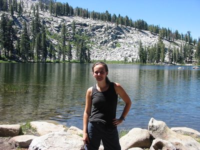 Rachel hanging out by one of the Jennie Lakes.