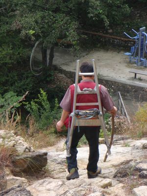 These welded metal "backpacks" were very popular, often...