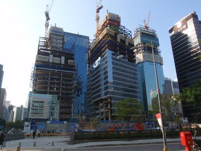 A lot of construction in downtown Seoul.  Everywhere you...