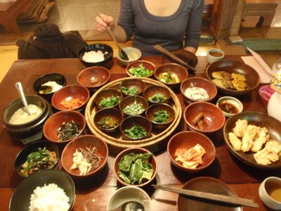 Here's our simple monk's lunch:  at least 21 distinct...
