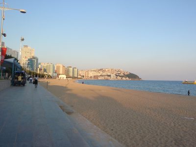 The beach in Haeundae, Busan.  Apparently they have set...