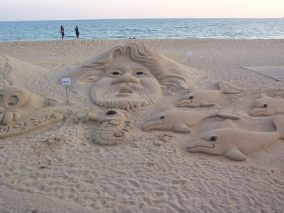 Sand scuptures in connection with the film festival.