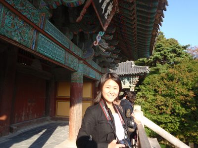 Monica at Bulguksa temple.