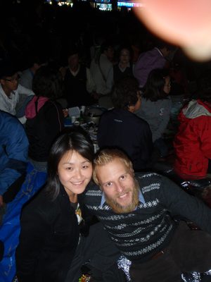 I need to crop this picture.  Watching fireworks in Busan.