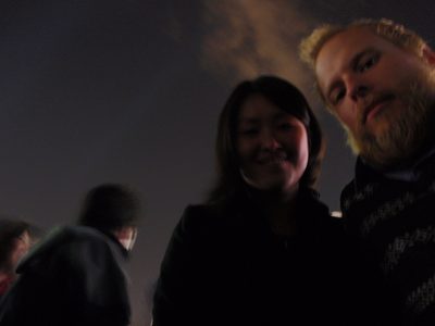 Time exposure at night.  Waiting for the Busan fireworks...