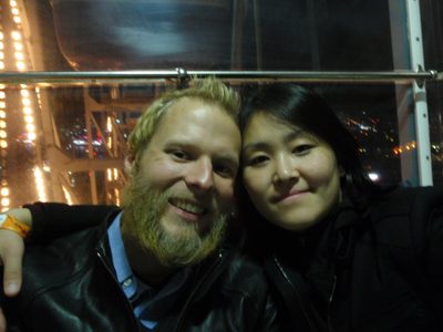 John and Monica on the Ferris wheel.