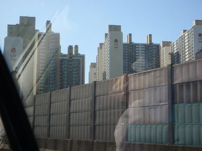 Apartment houses built by LG.  Everything, even -...