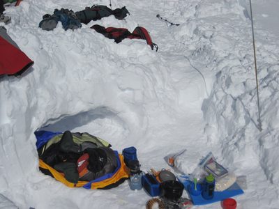 Snow cave where John and Monica slept.