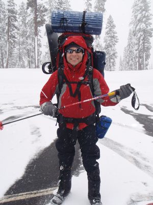 John, getting ready to leave just as the snow was picking up.