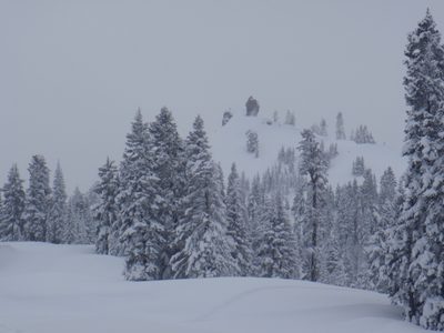 Diamond Peak, in the snow.