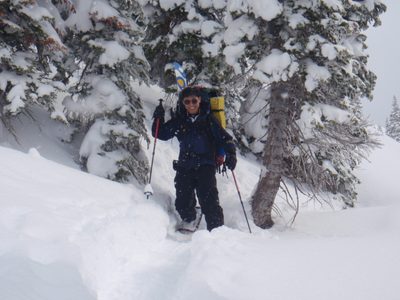 Yang, on the steep downhill section.