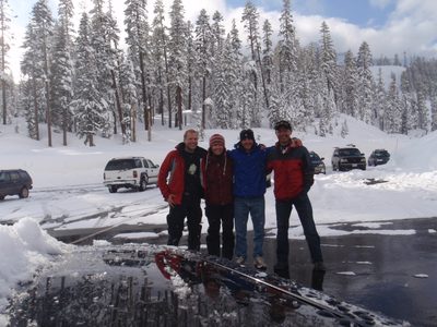 Group shot, back at the car.