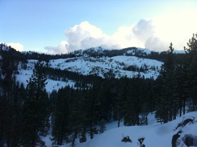 View across the canyon on the hike back. Code Red is the...