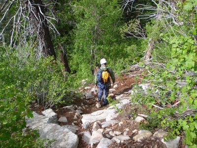 John hiking down the trail some more.  