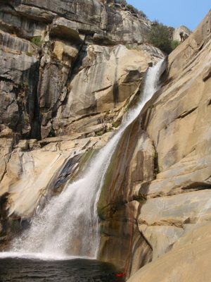 The 150 ft rappel waterfall.