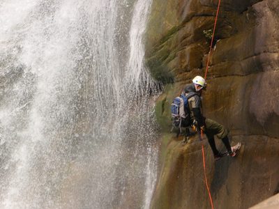 Andy on rappel yet again.  It is interesting to note...