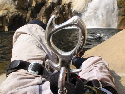 My rappel device.  Lying on a rock while the others...