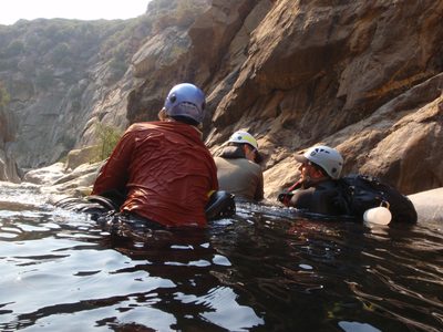 Looking over the edge of a much smaller waterfall.