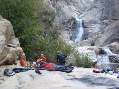 Packing up camp.  What better thing to do than jump into...