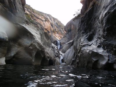 View up river to our campsite. 