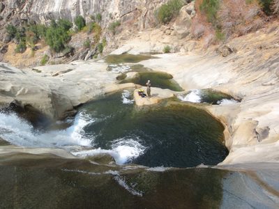 Best water slide of the day.  15 foot drop down the...