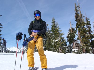 John, at Alpine Meadows on Sunday after the car disaster...