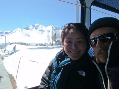 Monica and John aboard our included shuttle ride from...