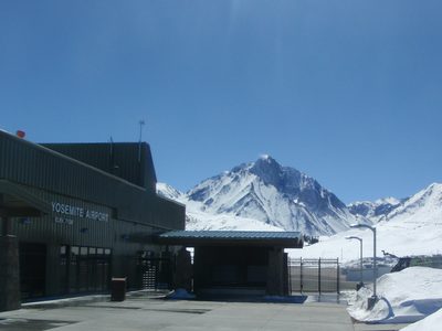 The Mammoth Yosemite Airport, with fabulous Helvetica signage.